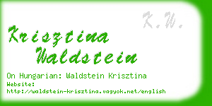 krisztina waldstein business card